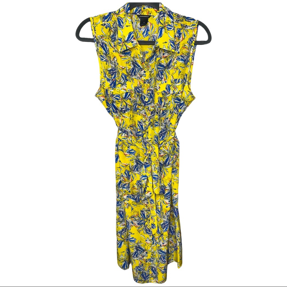 Club Monaco Silk Sleeveless button front floral shift dress